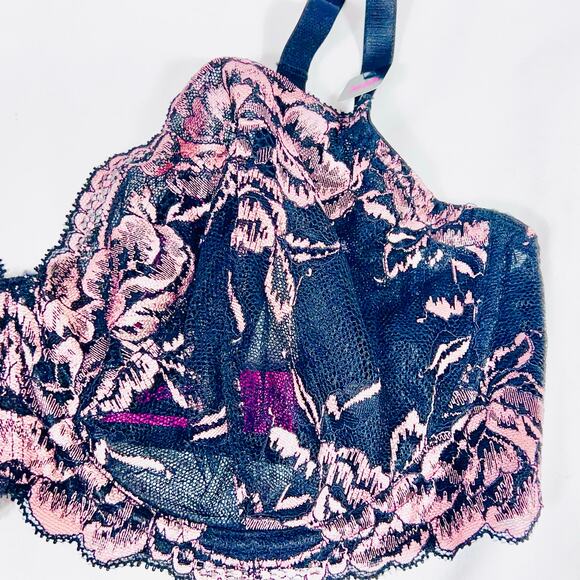 La Senza Bra Lot 2 Size 34DD Red Black Padded Sheer Underwire Push Up Lace New - Picture 9 of 13